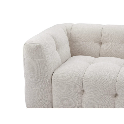 Sofá de 3 plazas de tela color beige jaspeado - DILOME