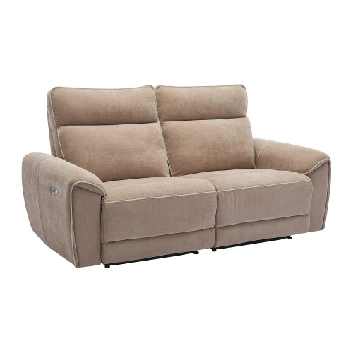 Sofá de 3 plazas reclinable eléctrico de tela color topo DJARALO