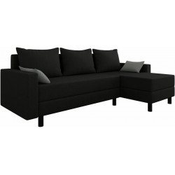 Sofá de 4 Plazas Negro Sofá Rinconero 238x123cm Con Función de Descanso Con Almacenamiento Material