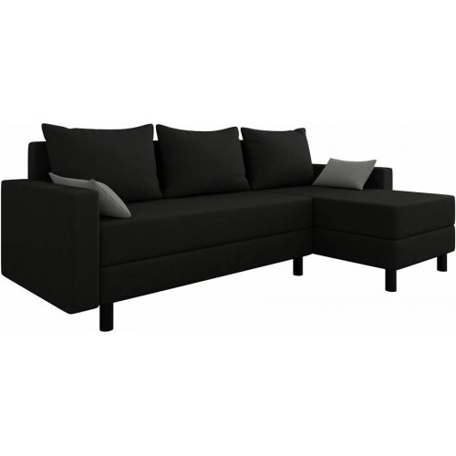 Sofá de 4 Plazas Negro Sofá Rinconero 238x123cm Con Función de Descanso Con Almacenamiento Material