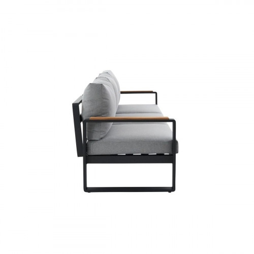 Sofá de jardín con cojín de jardín de aluminio Persea gris