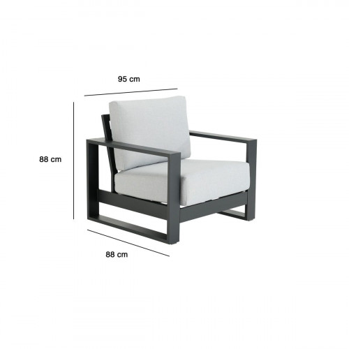Sofá de jardín NATERIAL Athena de aluminio gris