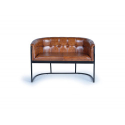 Sofá de Piel 115 Cm Estilo Industrial Vintage (tipo Chester)-80x115x73