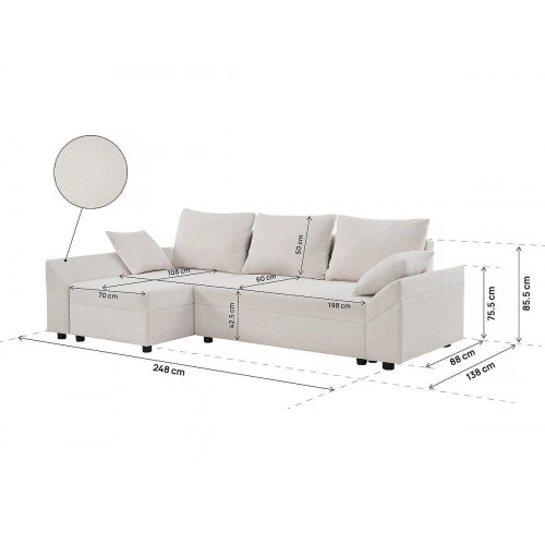 Sofá esquinero convertible y reversible 