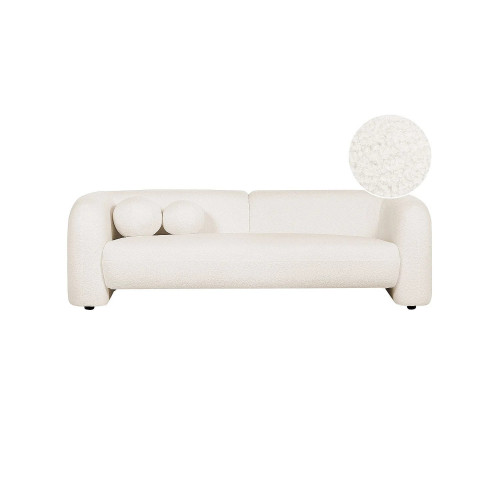 Sofá LEIREN Bouclé Blanco 3 plazas