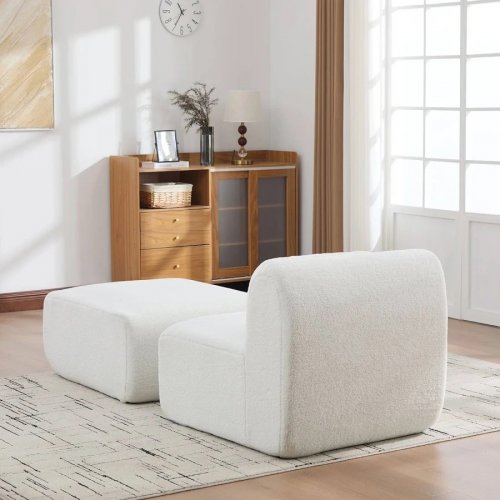 Sofá modular comprimido sin estructura en chenilla