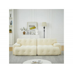 Sofá modular de tela de 2 plazas (comprimido) - No requiere montaje - Beige