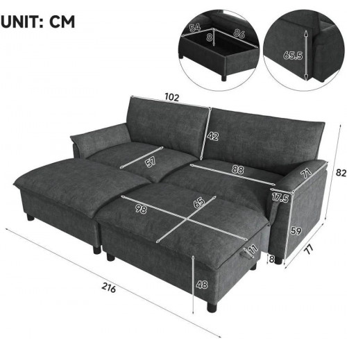 Sofá modular xxl en forma de u/esquinero