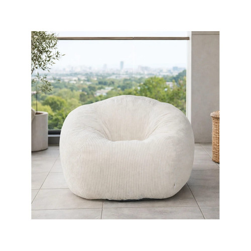 Sofá puf redondo de pana, sillón lounge grande con respaldo, asiento de suelo acogedor para salón, dormitorio o rincón de lectura