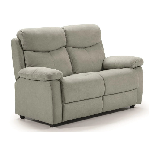 Sofá reclinable de tela Kosta-Gris claro-2 asientos fijos