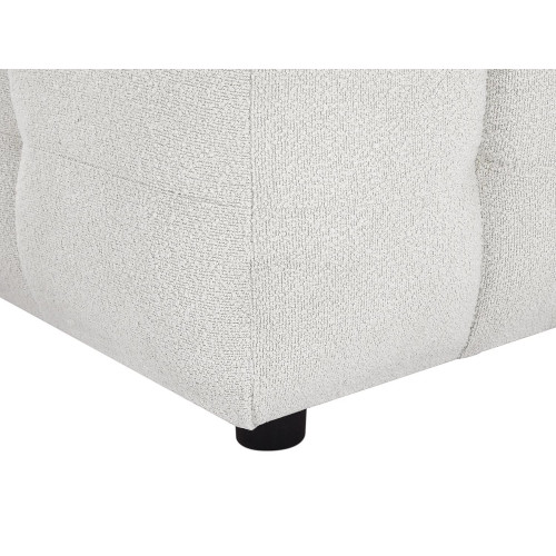 Sofá rinconera izquierda en tela bouclé blanco marfil LERICI