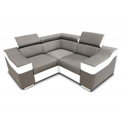 Sofá rinconera mini 190 x 190 cm, reposacabezas reclinables y brazos anchos – Grenoble