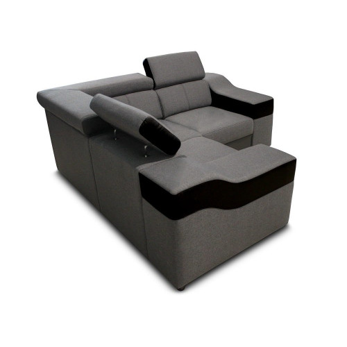 Sofá rinconera mini 190 x 190 cm, reposacabezas reclinables y brazos anchos – Grenoble