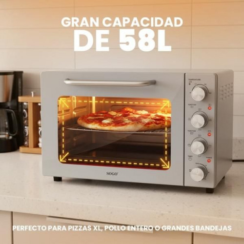 Sogo HOR-SS-10550 - Horno de Sobremesa Convección Rustidor y Grill