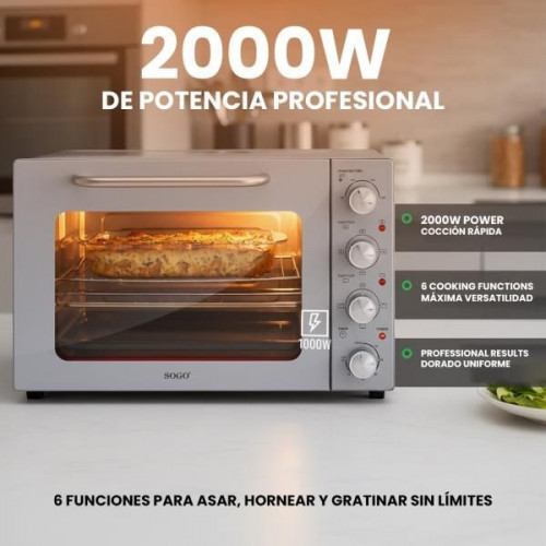 Sogo HOR-SS-10550 - Horno de Sobremesa Convección Rustidor y Grill