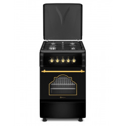 SOLTHERMIC COCINA GAS NEGRA RÚSTICA 50X55 F5S40G2RB