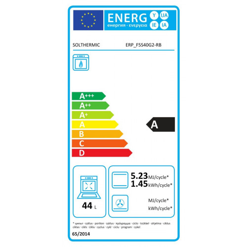 SOLTHERMIC COCINA GAS NEGRA RÚSTICA 50X55 F5S40G2RB