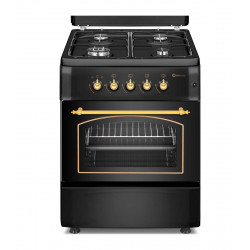 SOLTHERMIC COCINA GAS NEGRA RÚSTICA 60X60 F6S40G2