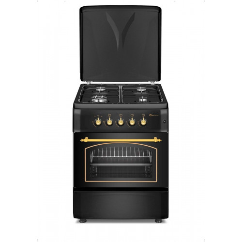 SOLTHERMIC COCINA GAS NEGRA RÚSTICA 60X60 F6S40G2