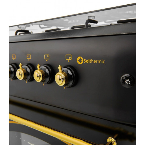 SOLTHERMIC COCINA GAS NEGRA RÚSTICA 60X60 F6S40G2