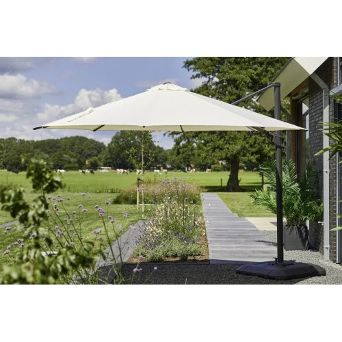 Sombrilla de jardín con base SHADOWFLEX 300x300 cm color natural/antracita Hartman