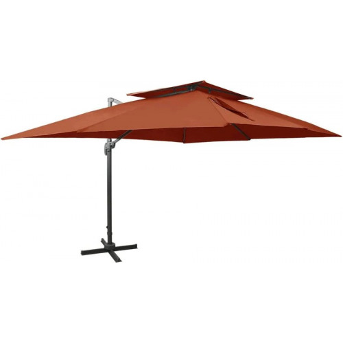 Sombrilla de jardín voladiza con sistema de ventilación basculante