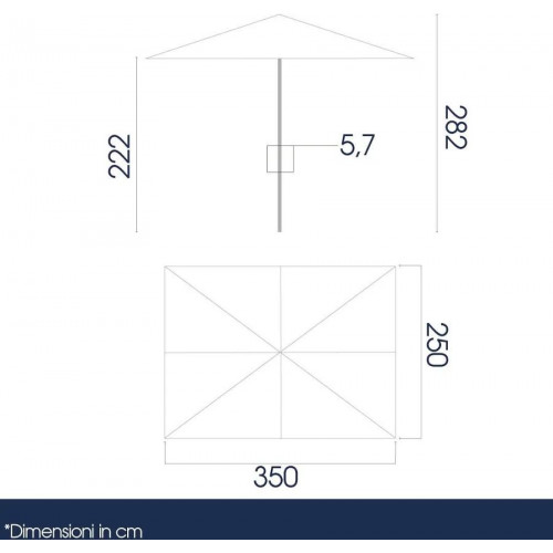 Sombrilla para Terraza Rectangular SYDNEY 250 x 350 cm