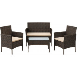 SONGMICS Conjunto de Muebles de Jardín Ratán