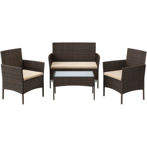 SONGMICS Conjunto de Muebles de Jardín Ratán