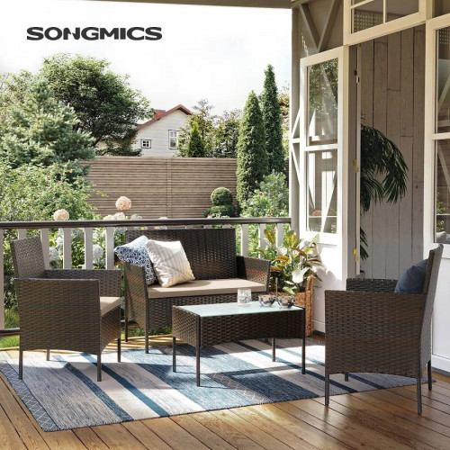 SONGMICS Conjunto de Muebles de Jardín Ratán