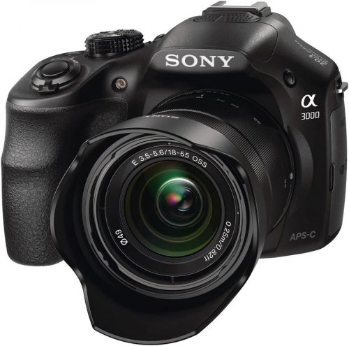 Sony α3000 ILCE-3000K - Cámara digital - sin espejo - 20.1 MP - APS-C - 3x zoom óptico lente OSS 18-55 mm - negro