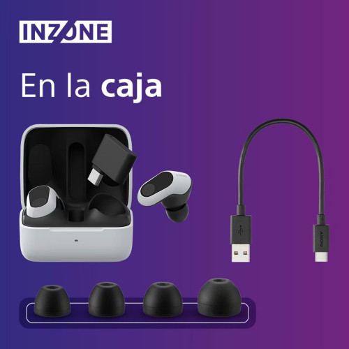 Sony InZone Buds Auriculares Inalámbricos Gaming Cancelación de ruido Blanco