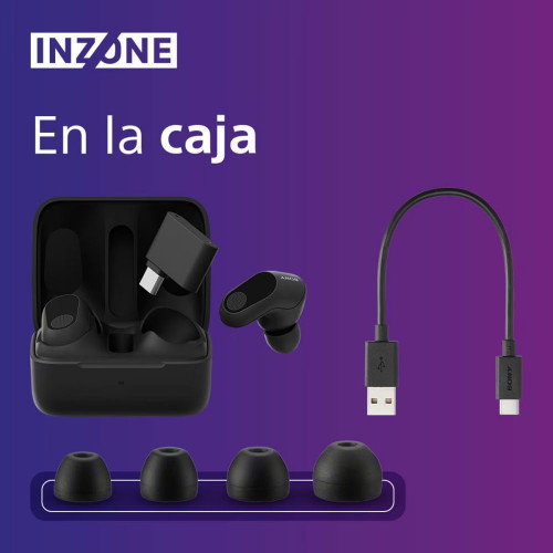Sony InZone Buds Auriculares Inalámbricos Gaming Cancelación de ruido Negro