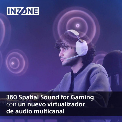 Sony INZONE H9 Auriculares Gaming Inalámbricos 7.1 con Cancelación de Ruido PC/PS5 Blanco