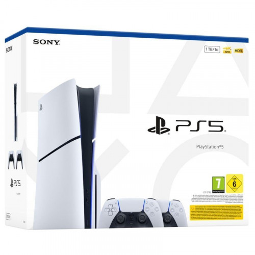 Sony PlayStation 5 Slim Chasis E + 2x Mandos DualSense V3