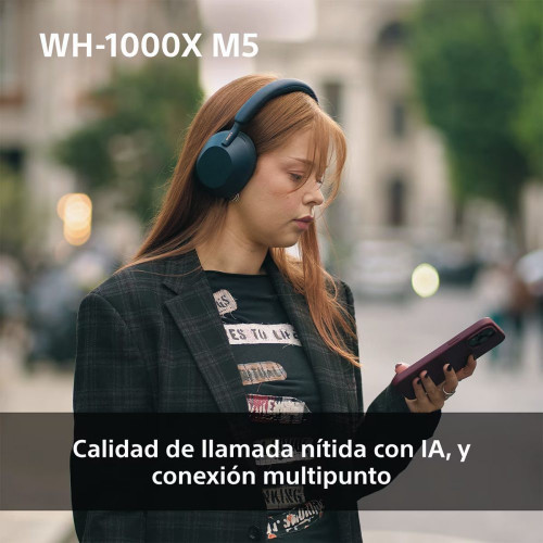Sony WH-1000XM5 Bluetooth Auriculares de diadema Cancelación de ruido, 30 horas de batería, micrófono, para iOS, Android y PC Rosa palo