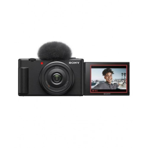 Sony ZV-1F cámara compacta vlogging con objetivo prime ultra gran angular de 20 mm y pantalla LCD de ángulo variable ideal para selfies (ZV1FBDI.EU) Negro