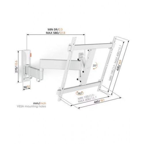 Soporte de pared giratorio hasta 180º Vogel's TVM 3445 para TV de 32