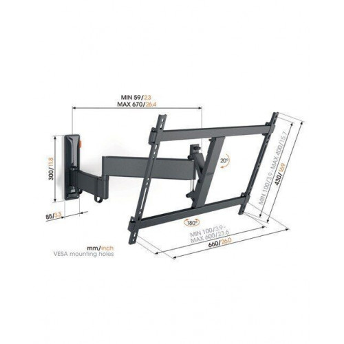 Soporte de pared giratorio hasta 180º Vogel's TVM 3645 para TV de 40