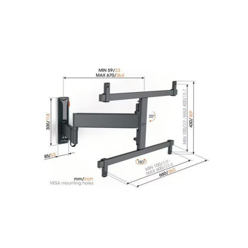 Soporte de pared giratorio hasta 180º Vogel's TVM 3665 para TV OLED de 42