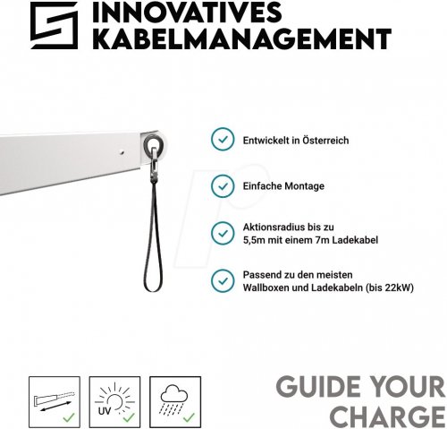 Soporte para cables de carga, extensible, exterior, aluminio bla