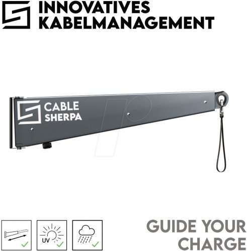 Soporte para cables de carga, extensible, exterior, antracita