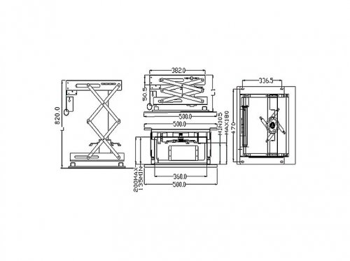 Soporte proyector  - 055-0064W, motorizado, distancia al techo ajustable 18-64 cm KIMEX, Blanco
