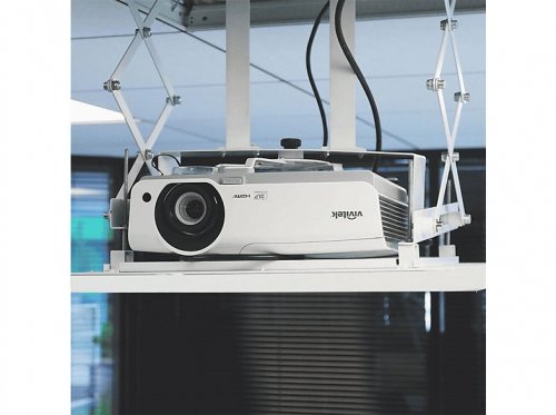 Soporte proyector  - 055-0064W, motorizado, distancia al techo ajustable 18-64 cm KIMEX, Blanco
