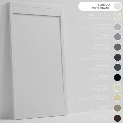 SOULHOME Plato de Ducha - Resina - Gel Coat - Textura Liso/Piedra - Antideslizante - Color Blanco - 90x70- Extraplano 3cm. Diseño Minimalista