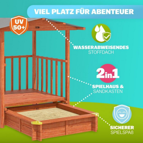 Spielwerk Merle Sand Box with Veranda and UV Protection