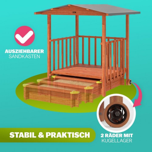 Spielwerk Merle Sand Box with Veranda and UV Protection