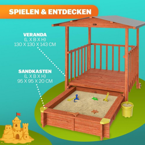 Spielwerk Merle Sand Box with Veranda and UV Protection