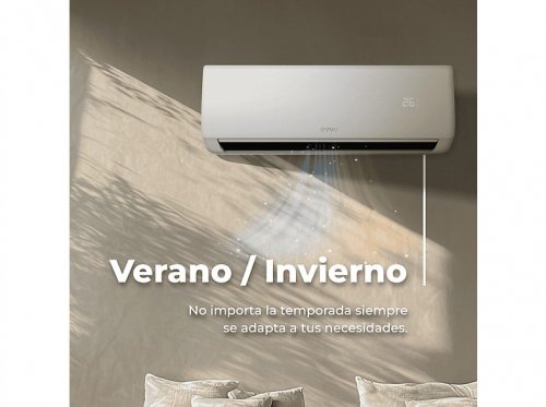 Split 2x1 - EVVO Clima WIFI 2x1 18.000 BTU (9.000 + 12.000), 18000 fg/h, Función Inverter, Blanco