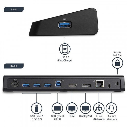 Startech Docking Station USB 3.0 para Dos Monitores con HDMI y DisplayPort 4K